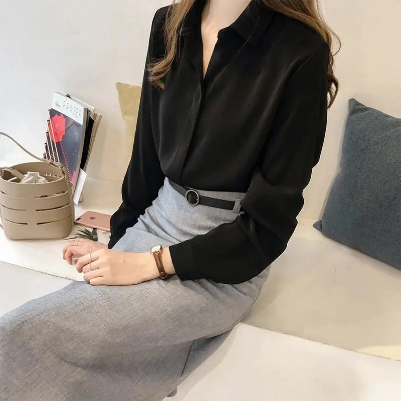 ChicStyle Blusa Estiva da Donna in Chiffon con Maniche Lunghe