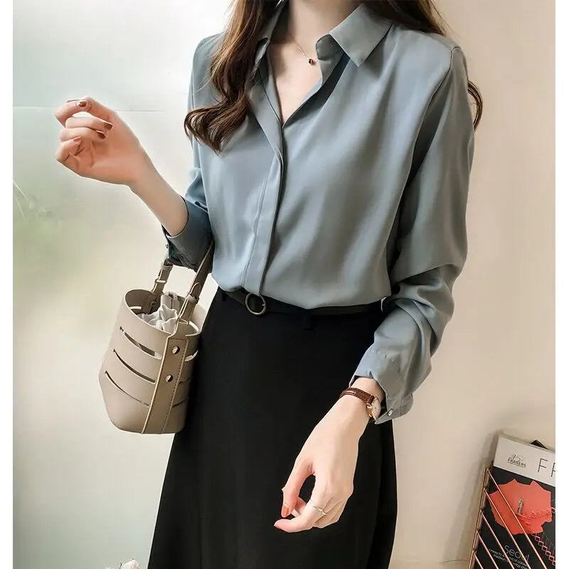 ChicStyle Blusa Estiva da Donna in Chiffon con Maniche Lunghe