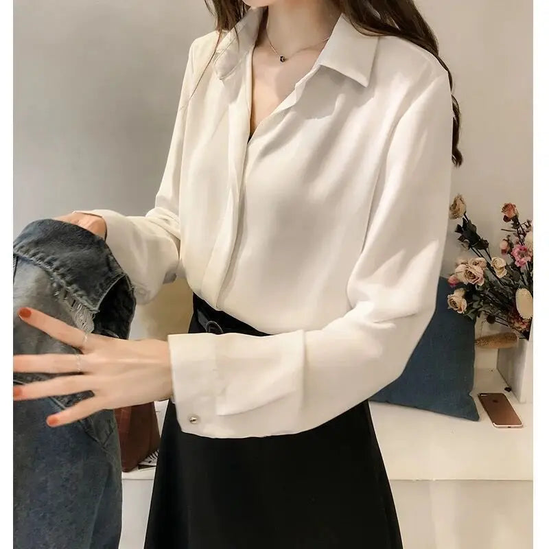 ChicStyle Blusa Estiva da Donna in Chiffon con Maniche Lunghe
