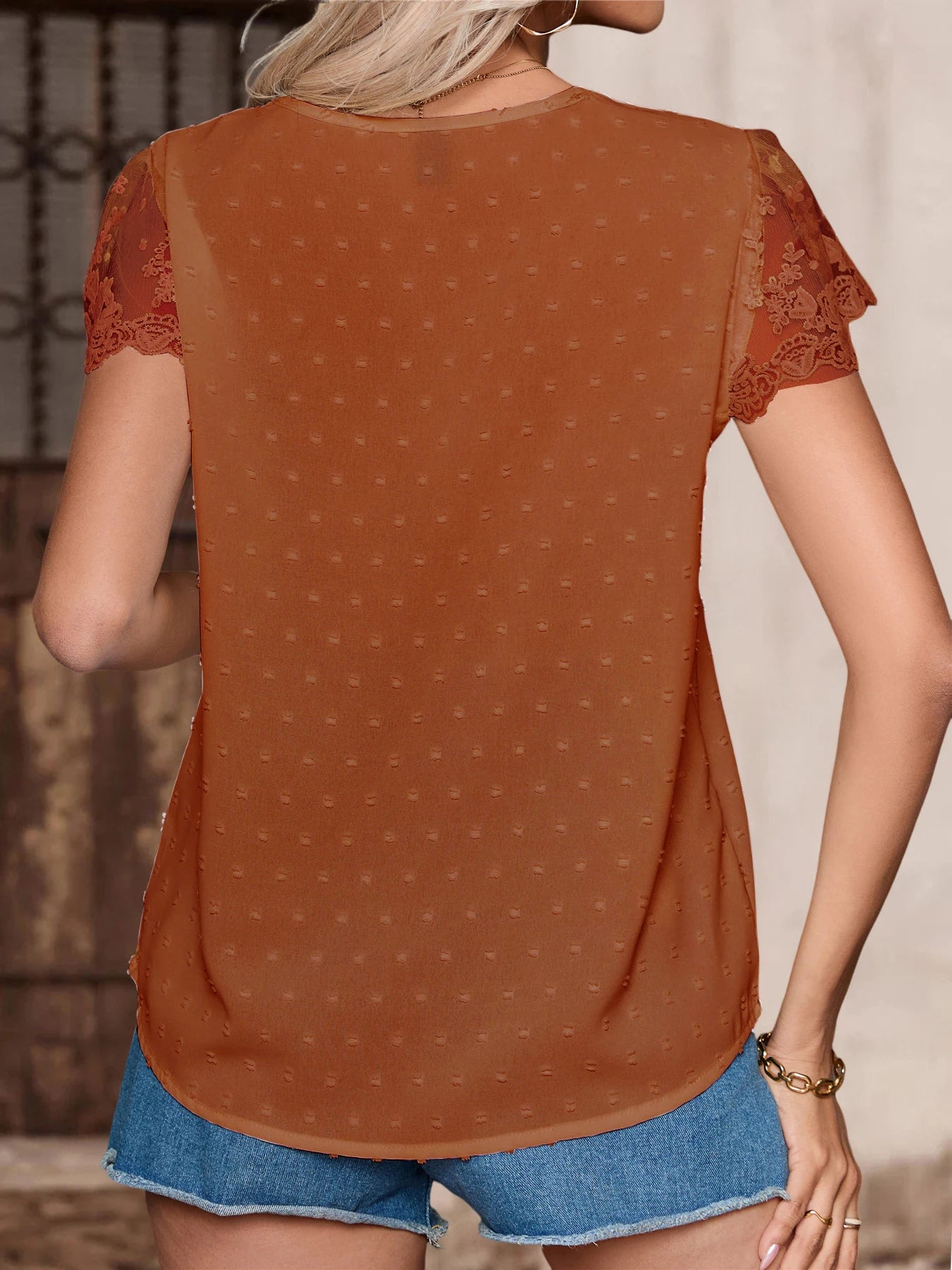 Women's Summer Blouses - Elegant V-neck and Short Sleeves