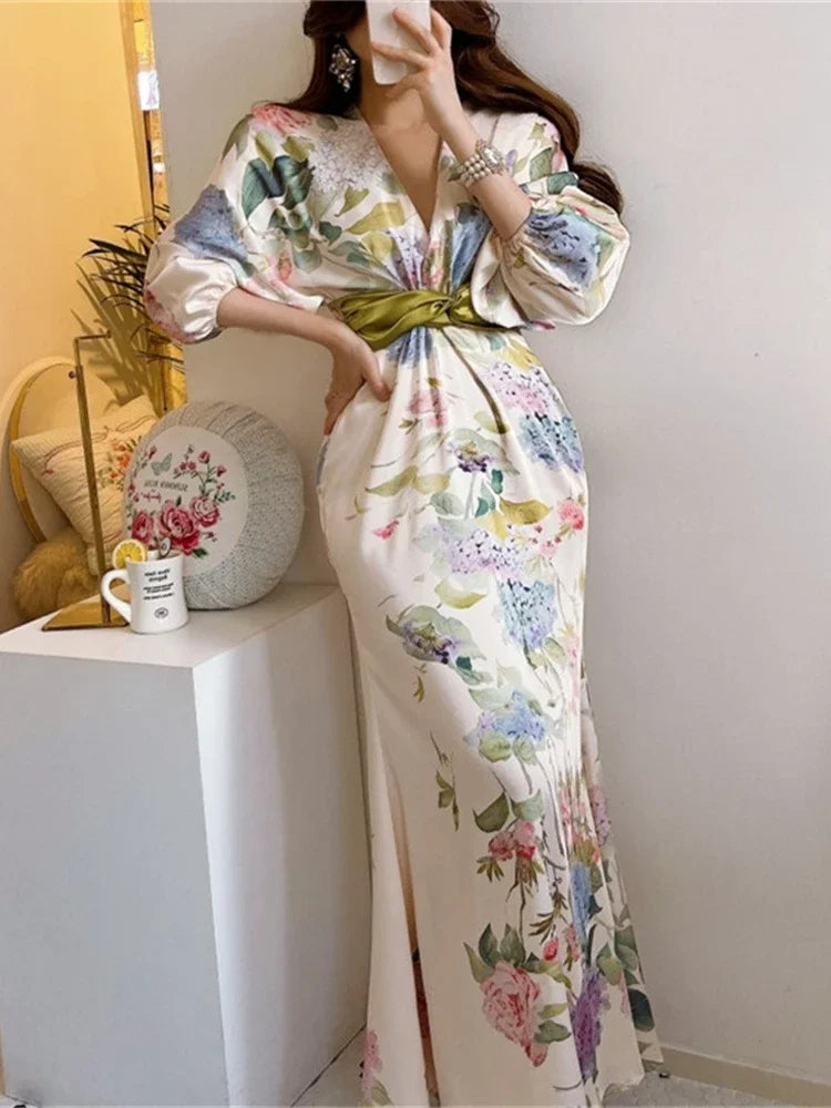 Bella Moda Abito Midi Vintage Fiorito