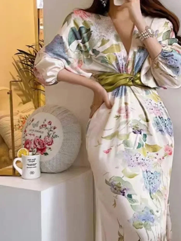 Bella Moda Abito Midi Vintage Fiorito