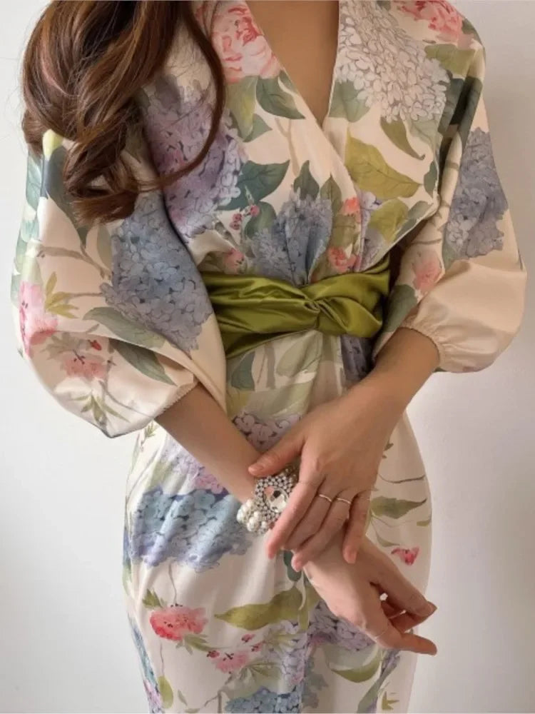 Bella Moda Abito Midi Vintage Fiorito