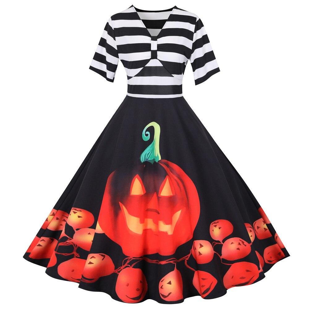 Daniela | Halloween Vintage Pumpkin Midi jurk