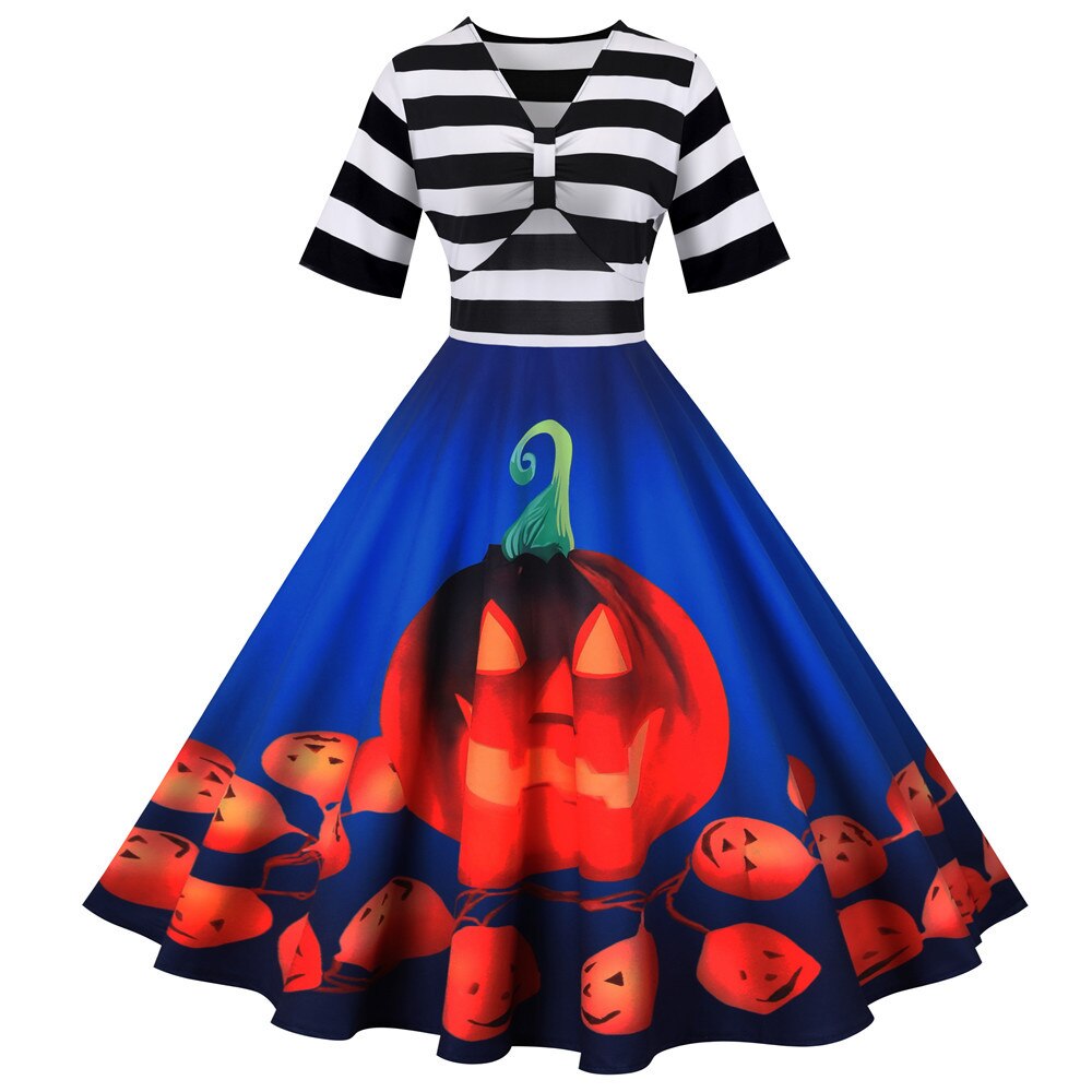 Daniela | Halloween Vintage Pumpkin Midi jurk