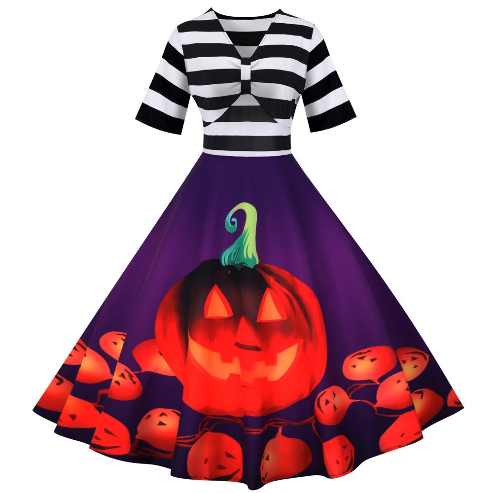 Daniela | Halloween Vintage Pumpkin Midi jurk