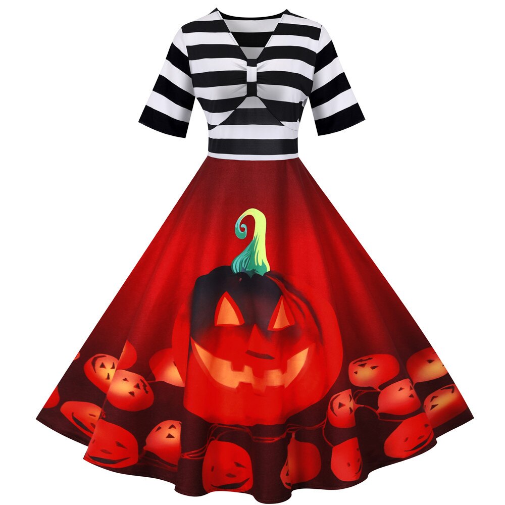 Daniela | Halloween Vintage Pumpkin Midi jurk