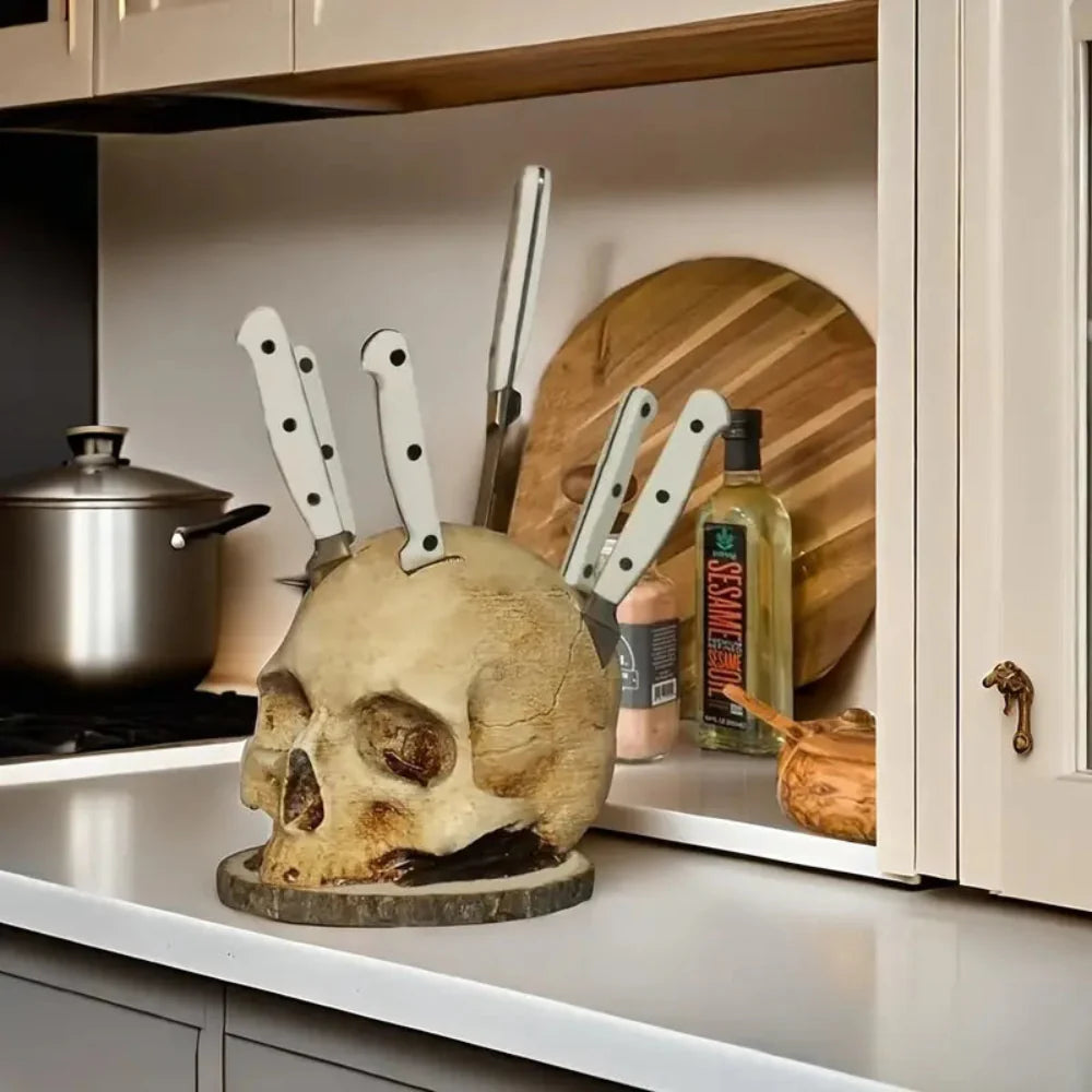 Decoratieve Totenkopf Messenhouder