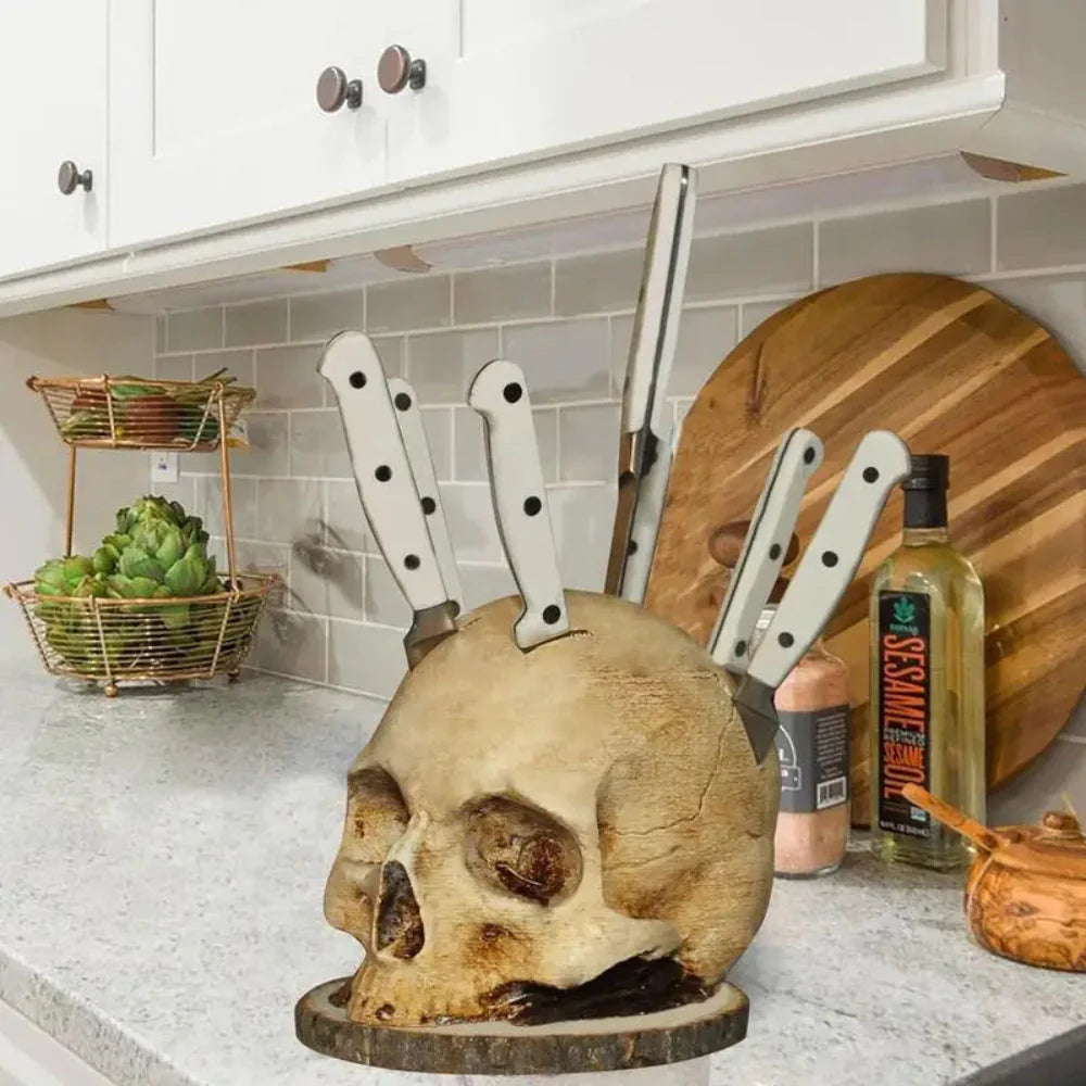 Decoratieve Totenkopf Messenhouder