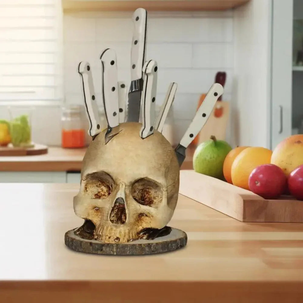 Decoratieve Totenkopf Messenhouder
