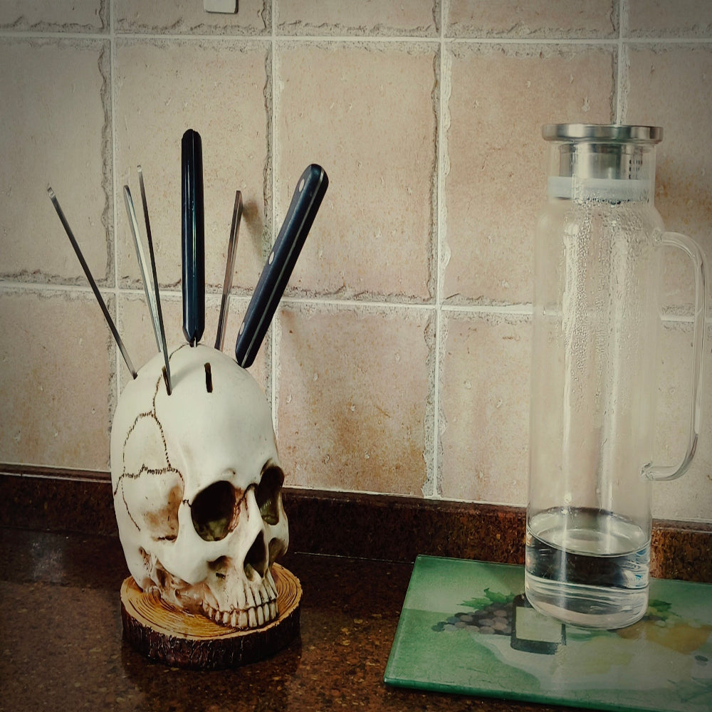 Decoratieve Totenkopf Messenhouder