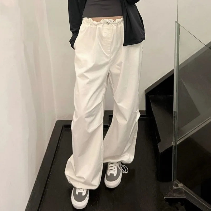 Deeptown Witte Pantaloni Casual Base da Donna