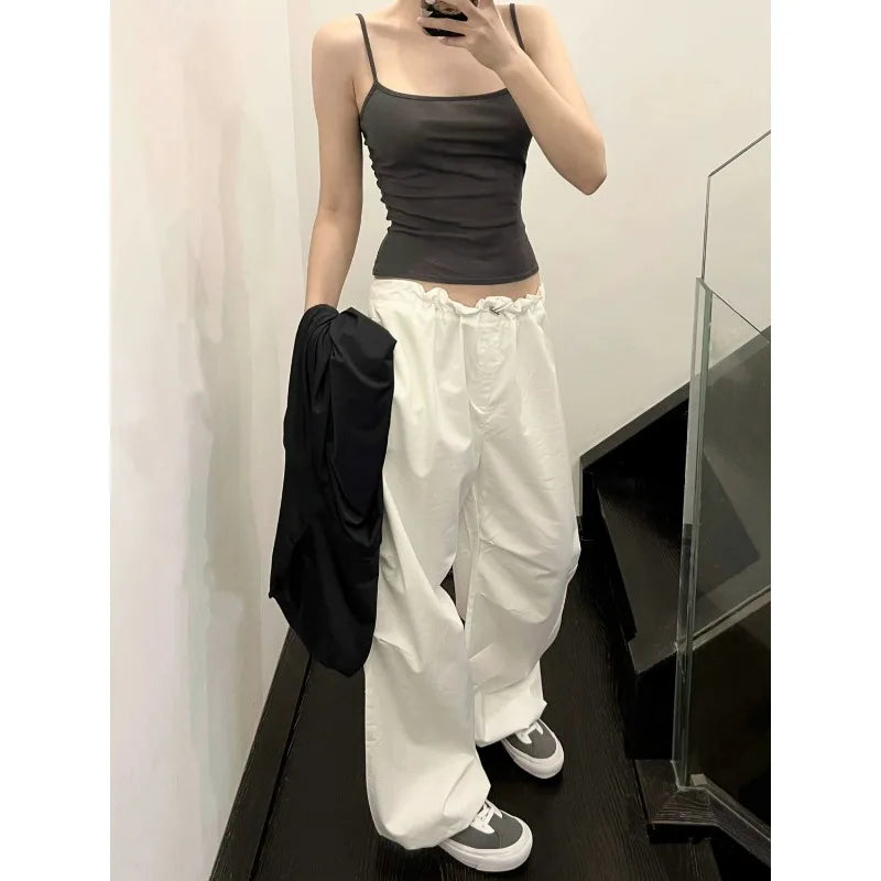 Deeptown Witte Pantaloni Casual Base da Donna