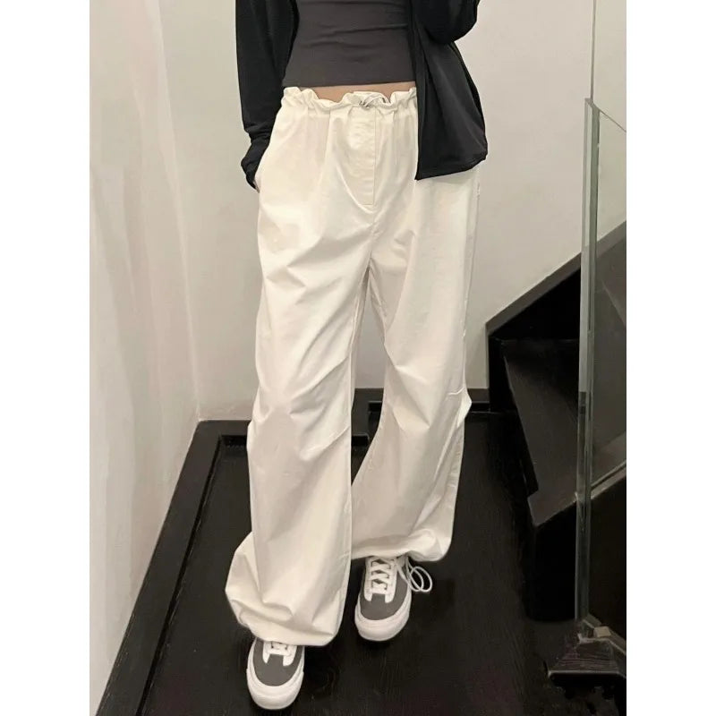 Deeptown Witte Pantaloni Casual Base da Donna