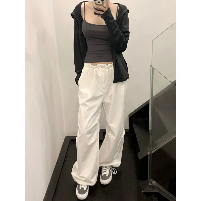 Deeptown Witte Pantaloni Casual Base da Donna