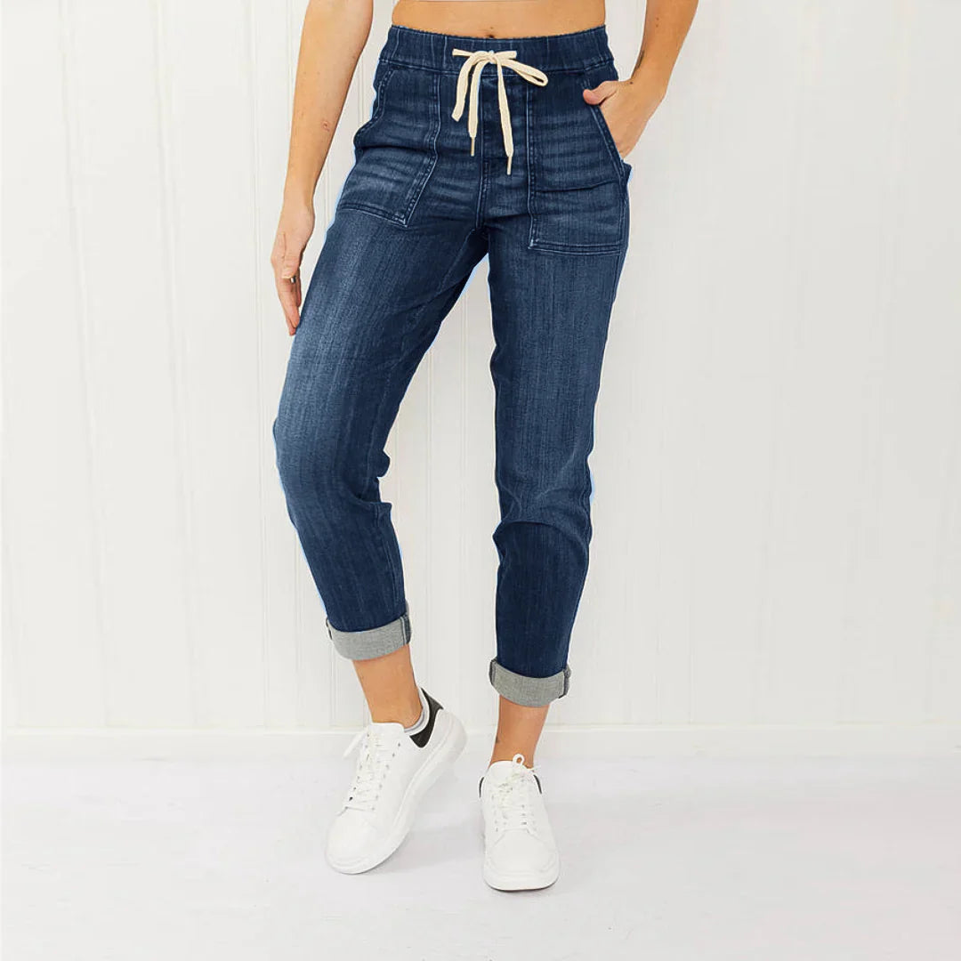 Elvira | High Waist Jeans für Frauen | Dunkelblau