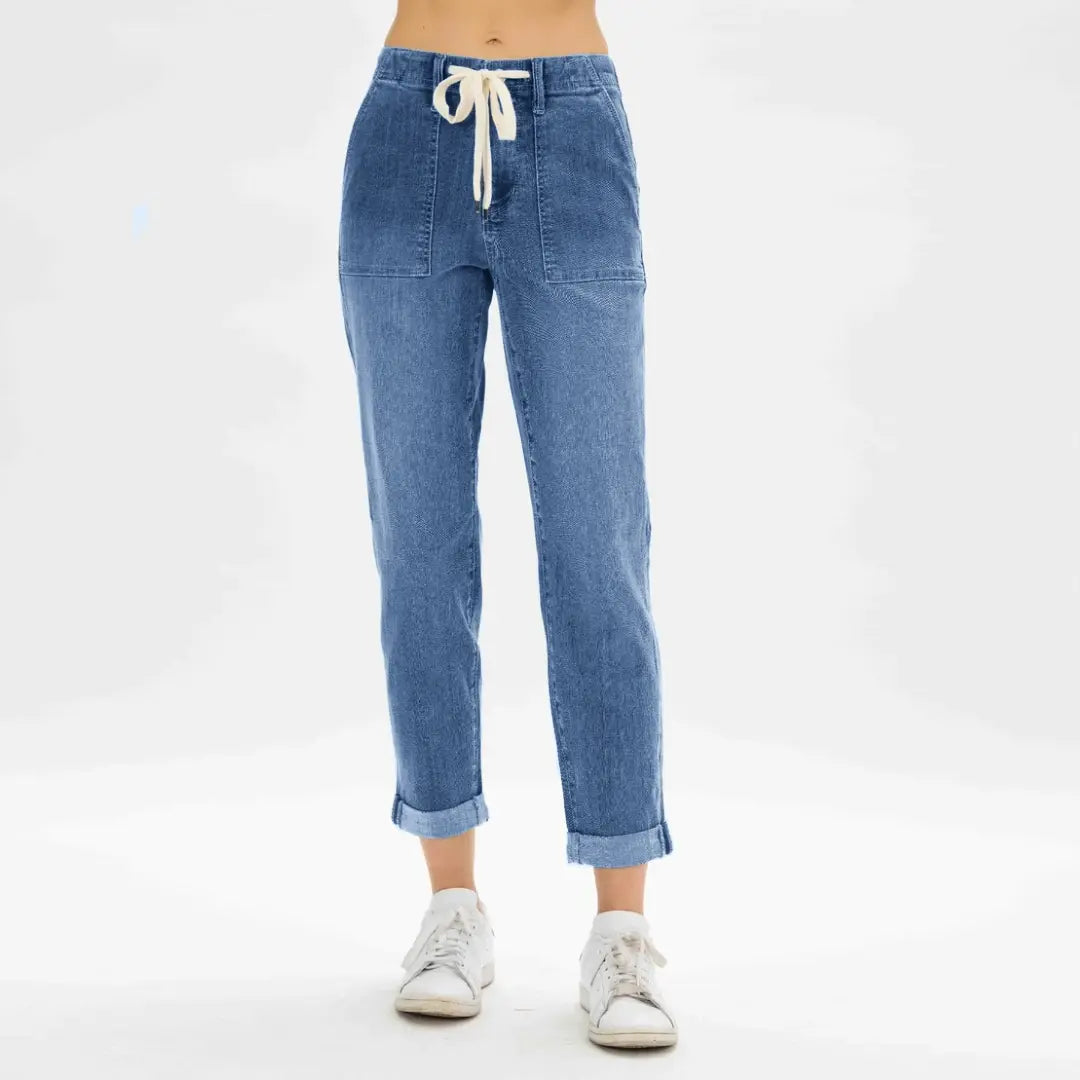 Elvira | High Waist Jeans voor vrouwen | Donkerblauw