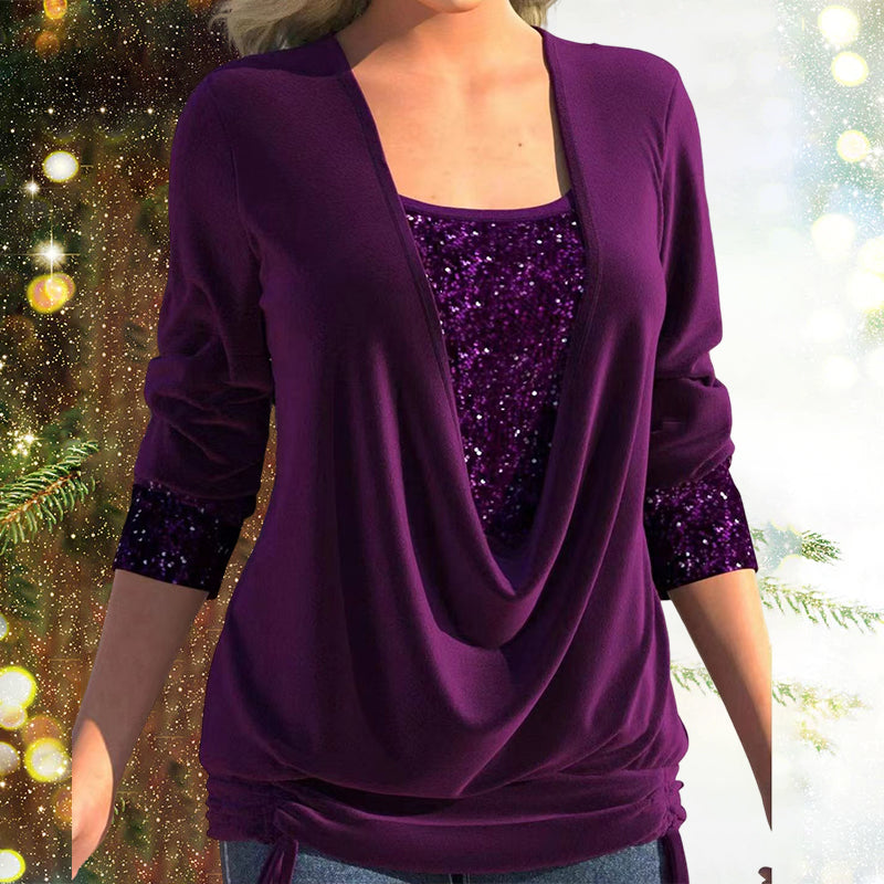 Diana | SparkleFlow Pailletten Blouse Plus Size