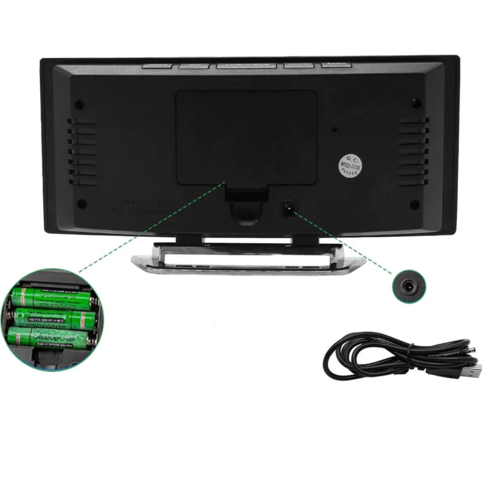 Sveglia digitale con display LED curvo