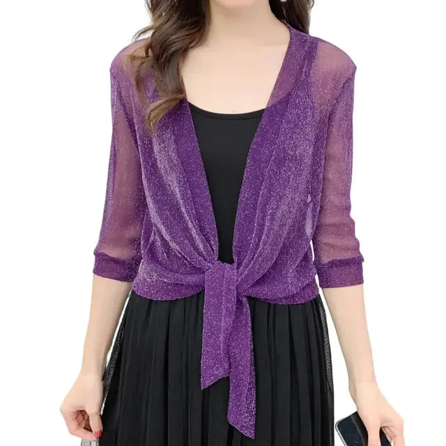 Zomerse Sheer Glitter Cardigan van Eleganza Fashion