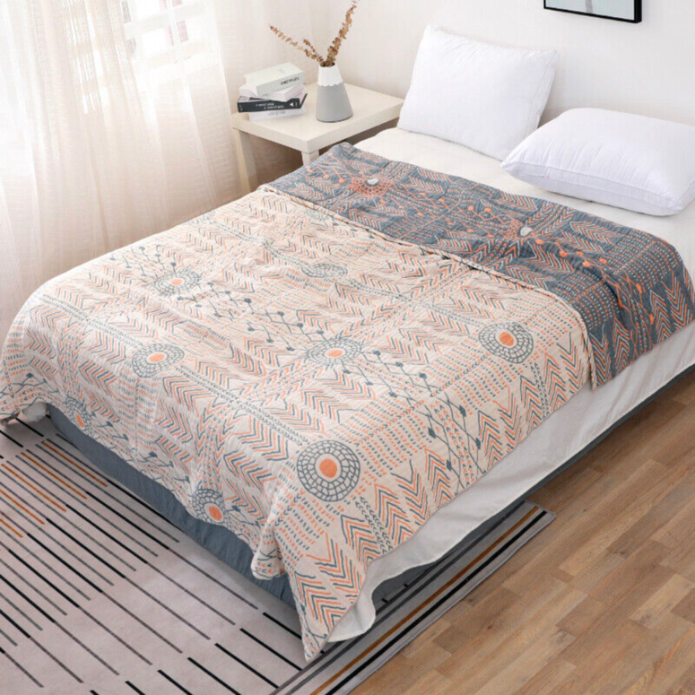 Double-sided Mandala Boho Reversible Blanket