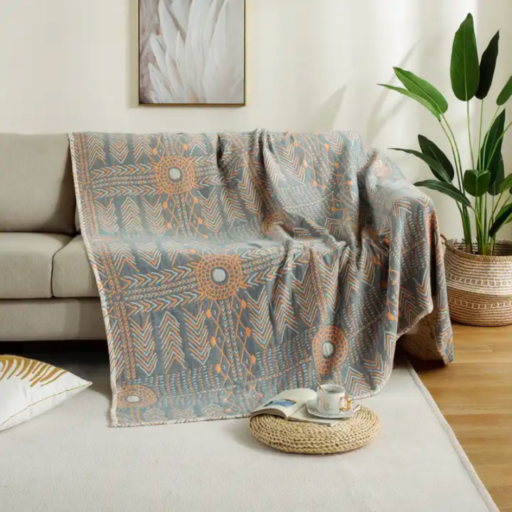 Double-sided Mandala Boho Reversible Blanket