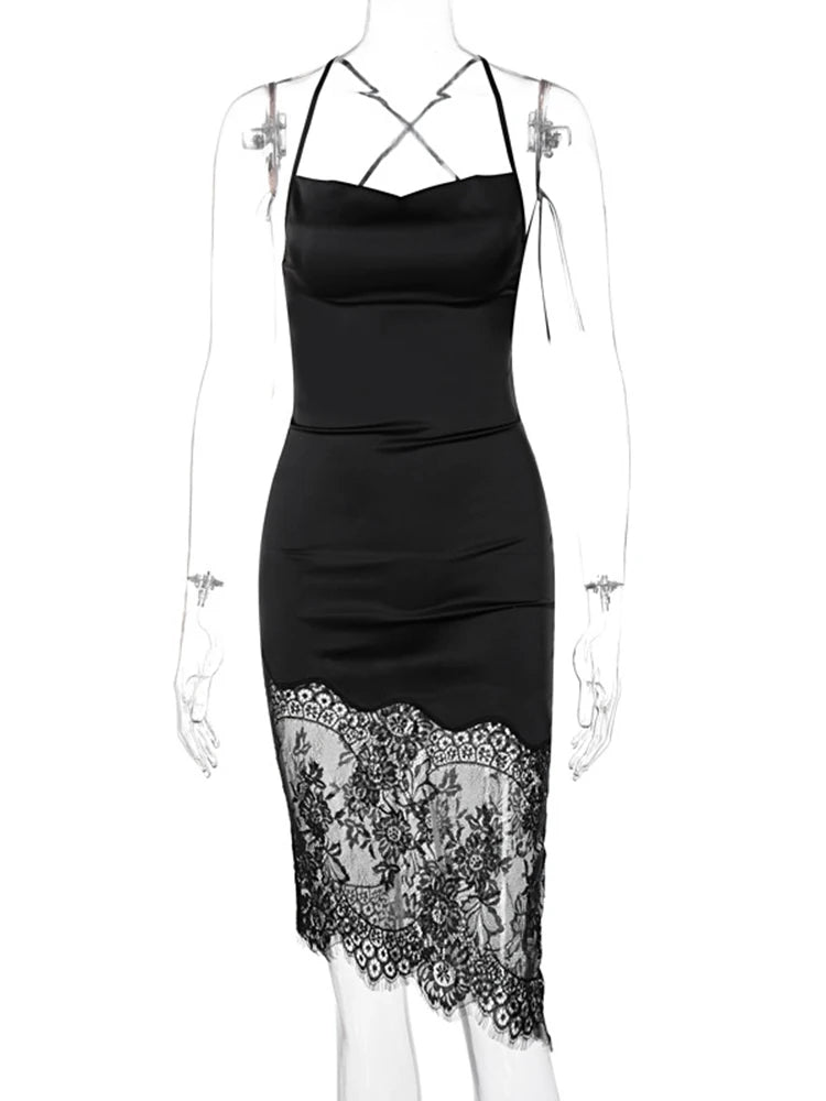 Betörend schöne Dulzura Spitzen Patchwork Satin Mini Kleid