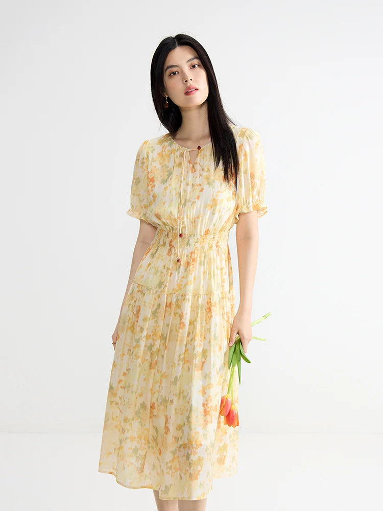 Floralle Bloom Chiffon Jurk