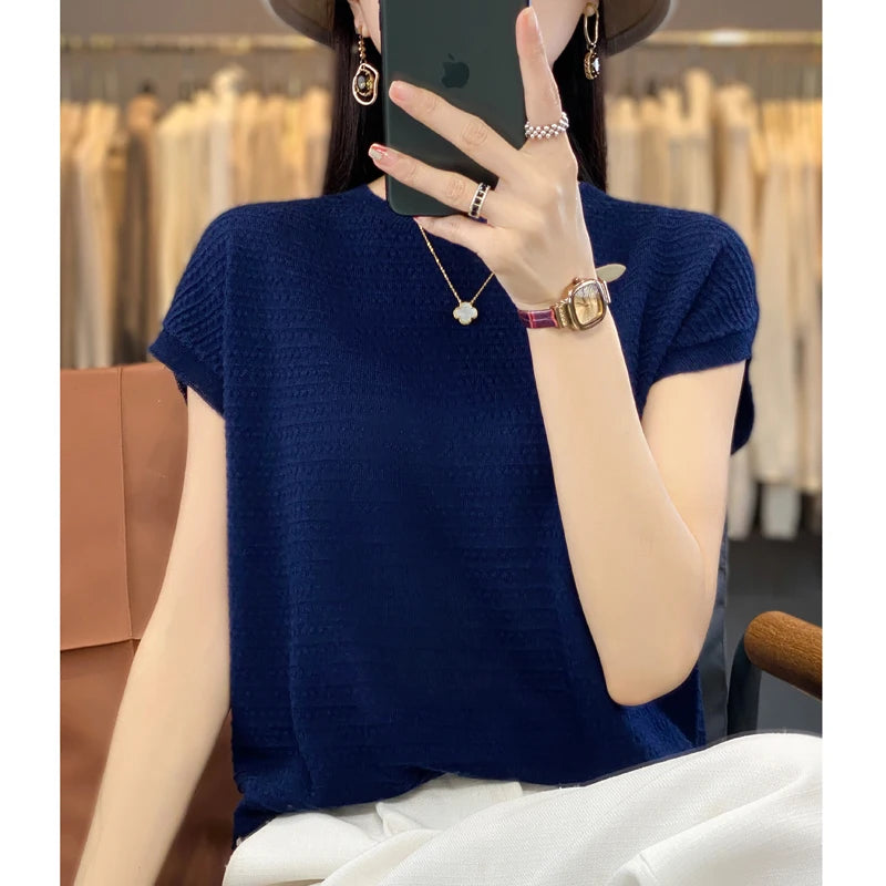 Aria's Summer Batwing Ice Silk T-shirt