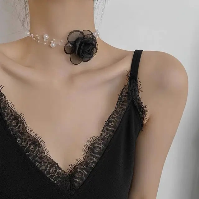 Luna Blumenperlen Choker Halskette für Frauen