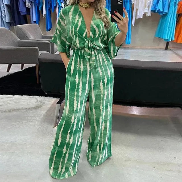 Zomer Wijde Pijpen Jumpsuit voor Dames