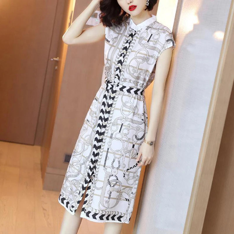 Aurora Elegant Midi Dress with Floral Print