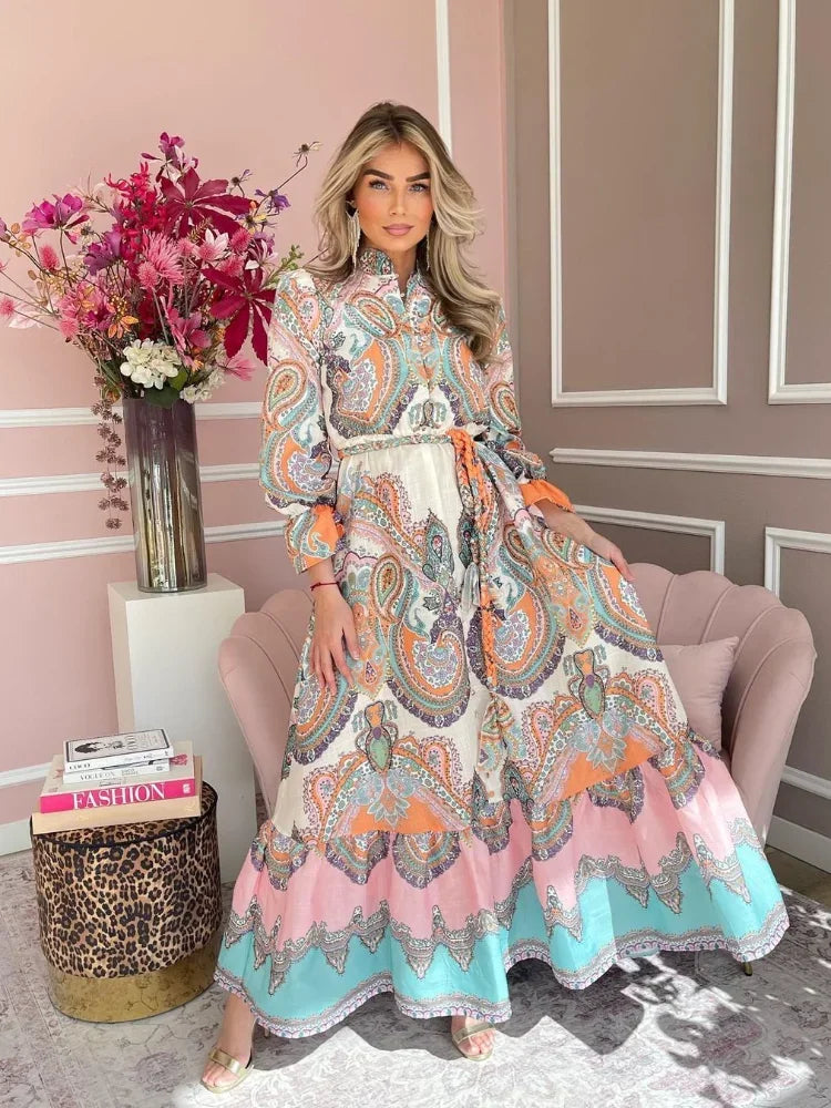 Belle Étoile Elegante Abito Maxi Patchwork