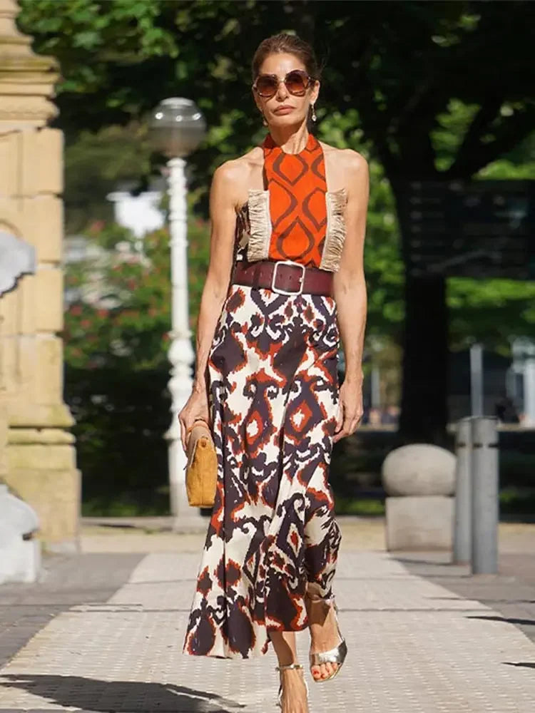 Mystical Elegant Print Maxi Dress by Aurora