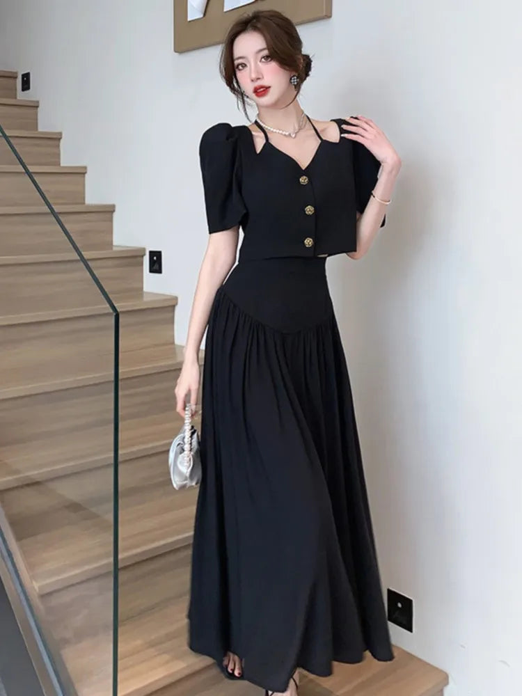 Glimmende Zon: Elegantes zweiteiliges Rock-Set
