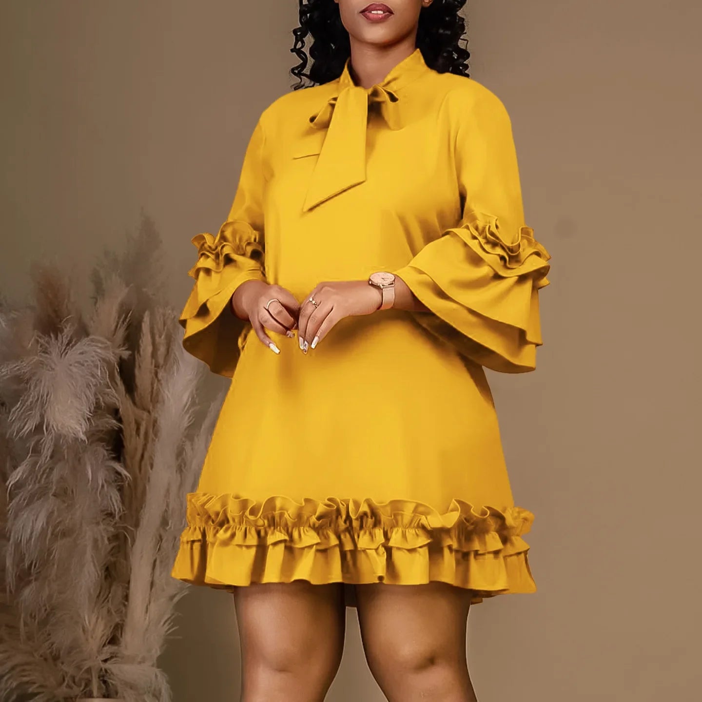 Stilvolles Rüschen Festkleid