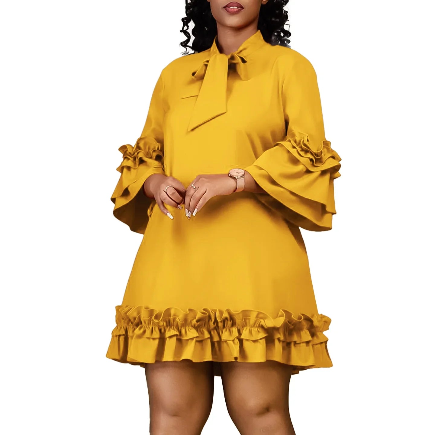 Stilvolles Rüschen Festkleid