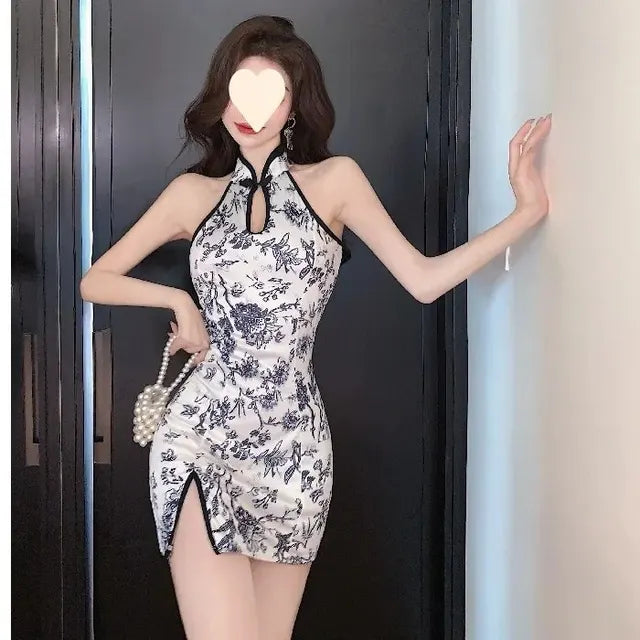 Sexy Chinese Jurk met Split aan de Zijkant voor Vrouwen
