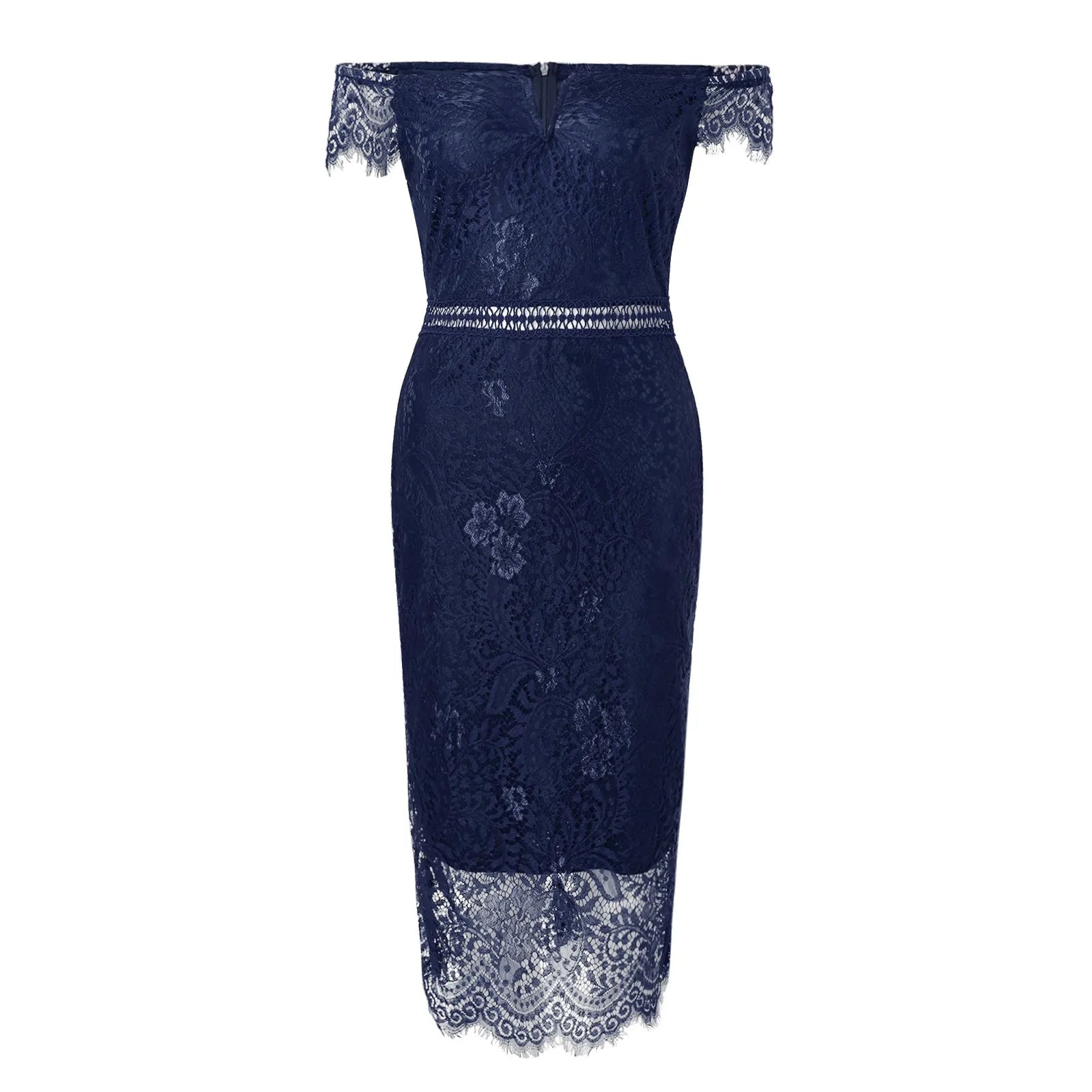 Elegantes Sexy Retro Kant Hohle Rückenfreies Kleid