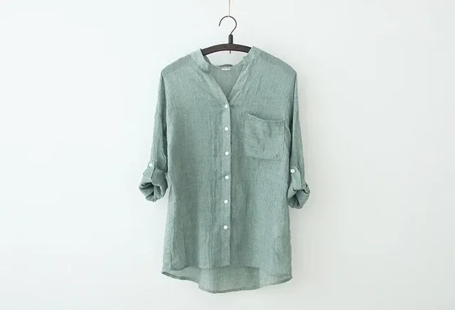 Modegroet's Airy Summer Top of Cotton and Linen for Plus Sizes