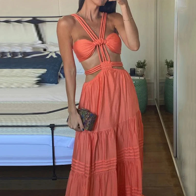Verführerisches Ellenbogenfalten langes Kleid für sommerliche Abenteuer