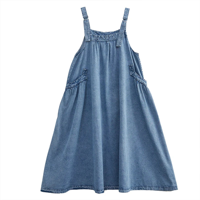 Chic Charm - Preppy Vintage Denim Jurk