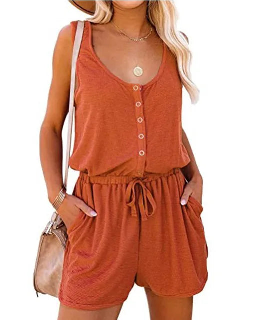 European Summer Sleeveless Jumpsuit Women