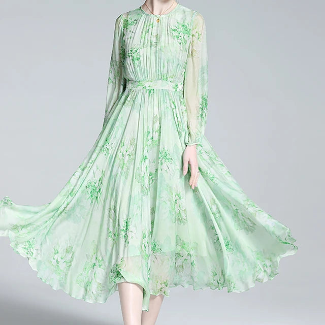Evnisi Abito con Stampa di Fiori di Seta: Elegante Stile Estivo 2024