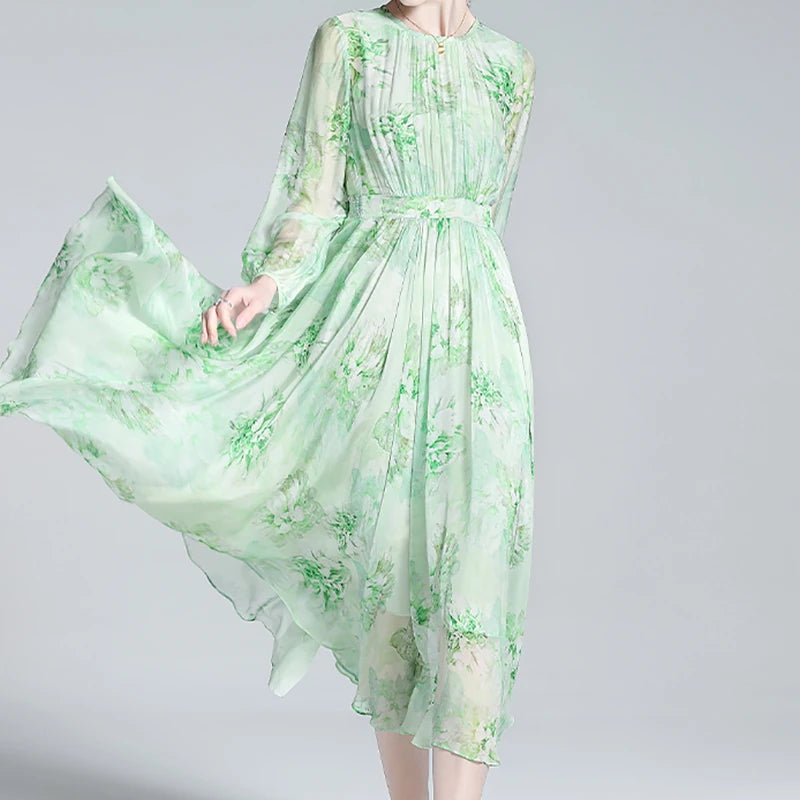 Evnisi Abito con Stampa di Fiori di Seta: Elegante Stile Estivo 2024
