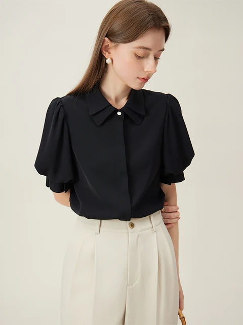 EleganceVibe Polo con Colletto da Donna Camicia Commuter Sense per Donne