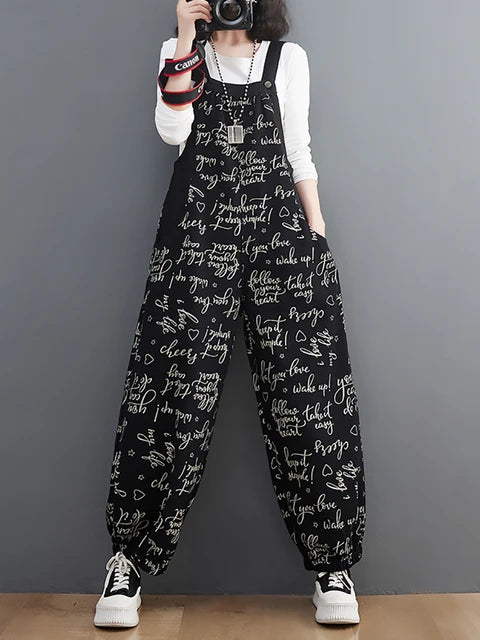 Pantaloni Nova Dames con stampa lettere per giornate autunnali alla moda