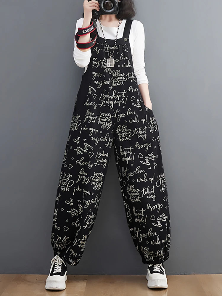 Pantaloni Nova Dames con stampa lettere per giornate autunnali alla moda