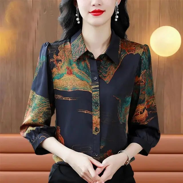 Zomerse Verleiding Camicetta in chiffon Wordkrafter per donne