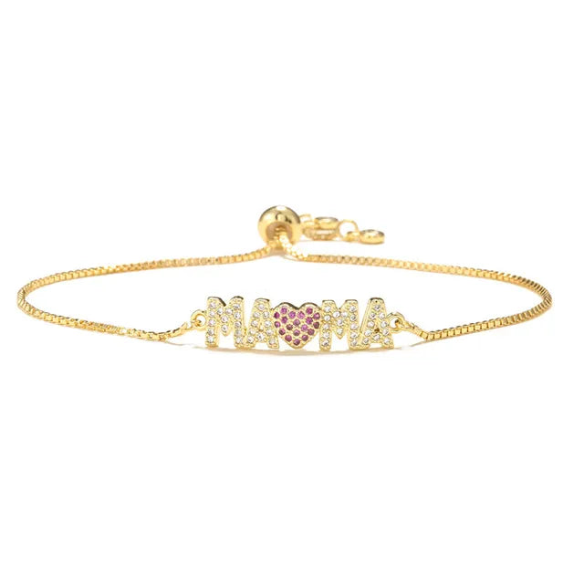 Radiant "Mama" Charm Bracelets of Golden Pride